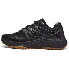 Skechers Cushioned Wear-Resistant Breathable Lightweight Low-Top Casual Running Shoes Men's Black Gold Черный, 41.5
