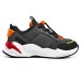 Skechers Ultrasurge Anti Slip Wear Resistant Low Top Kids Lifestyle Shoes Black White Orange Teenagers Черный, 28.5