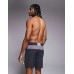 Bershka side panelled deatiled swimshorts in grey Серый, L