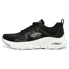 Skechers Arch Fit Anti Slip Wear Resistant Low Top Casual Shoes Women's Black White 40