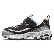 Skechers Slip Resistant Cushioning Wear Resistant Support Low Top Kids' Running Shoes Black Gold Teenagers 35