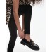 Topshop full length heavy weight legging in black Черный, L - US 12