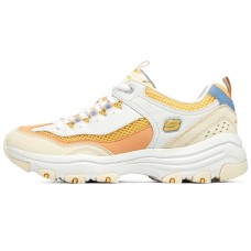Skechers I-Conik Cushioning Anti-Slip And Wear-Resistant Low-Top Chunky Sneakers Women's White Yellow 35.5