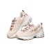 Skechers D'lites 1.0 Low Top Thick Bottom Running Shoes Pink/White Women's 36.5
