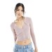JDY long sleeve v-neck cardigan in neutral pink Розовый, XS - US 2