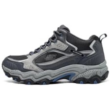 Skechers OUTDOOR MENS Anti-Slip Wear-Resistant Low-Top Casual Shoes Men's Gray Gray Blue, 41