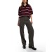 Pull&Bear high waist straight leg trousers in dark brown Коричневый, US 4