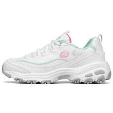 Skechers D'LITES 1.0 Cushioning Anti-Slip Wear-Resistant Breathability Low-Top Chunky Sneakers Women's White 35.5