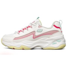 Skechers D'Lites 4.0 Chunky Sneakers Women's Low-Top White/Pink/Yellow 37