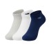 Skechers Ankle Socks Unisex 3 Pack 3 Pack (Bright White/Silver Gray/Dark Blue/03BE), S