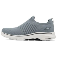Skechers MEN'S GO WALK Anti-Slip Wear-Resistant Low-Top Running Shoes Men's Gray Серый, 40