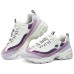 Skechers D'LITES 1.0 Anti-Slip Wear-Resistant Low-Top Chunky Sneakers Women's White Purple Белый Фиолетовый, 38