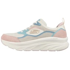 Skechers D'lux Walker Cushioning, Slip Resistant, And Abrasion Resistant Low Top Casual Shoes Women's Blue Pink White 35
