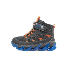 Skechers Mega Surge Abrasion Resistant Kids Lifestyle Shoes Black Blue Orange Teenagers 36