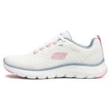 Skechers Cushioning Abrasion Resistant Breathable Low Top Casual Shoes Women's White Pink Blue White Pink Blue, 35