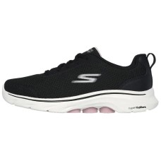 Skechers GO WALK 7 Anti Slip Wear Resistant Low Top Casual Shoes Women's Black Black White Pink, 38