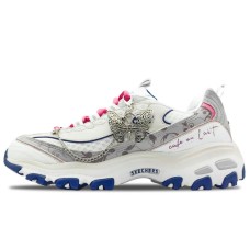 Skechers D'LITES 1.0 Anti-Slip And Wear-Resistant Coverage Support Low-Top Chunky Sneakers Women's Ecru Gray 38.5