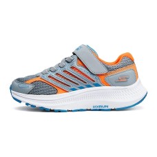 Skechers Wear-Resistant Breathable Slip-Resistant Casual Shoes Gray Orange Kids' Gray Orange, 32