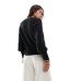 Vila crochet detail v neck knitted jumper in black Черный, 2XL - EU 46