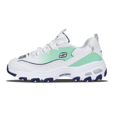 Skechers D'LITES 1.0 Gradient Green Anti-Slip Wear-Resistant Low-Top Chunky Sneakers Women's Green White Белый, 36