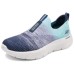 Skechers Go Walk Fle Breathable Low Top Running Shoes Women's Turquoise navy/light green, 38.5