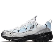 Skechers D'LITES 1.0 ADCDAVINCI Custom Surfing Anti-Slip Wear-Resistant Low-Top Chunky Sneakers Women's Blue Black Blue Black, 37