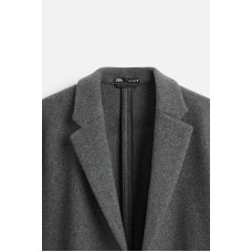 Пальто из смесовой шерсти ZARA Серый, XS