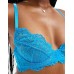 ASOS DESIGN Sienna lace underwired plunge bra in blue Синий, US 32 B