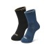 Skechers Mid Calf Socks Unisex 2 Pack Black/Dark Denim Blue 2 Pack (Black+Deep Denim Blue), M