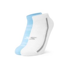 Skechers Kids Socks 2 Pack Kids' (Bright White + Cool Blue) 2 pairs, L