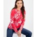 Petite Floral Button-Placket Top, Exclusively at Macy's Freya Bloom, P/XS