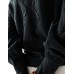 Vila crochet detail v neck knitted jumper in black Черный, 2XL - EU 46