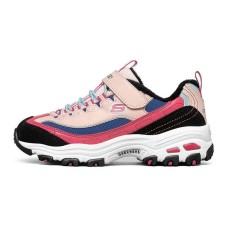 Skechers D'LITES Series Anti-Kick Cushioning Kids Lifestyle Shoes Pink Blue White Teenagers 27.5