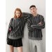 COLLUSION Unisex striped crew neck jumper in grey Серый, L