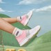 Skechers Go Fle Slip Resistant Cushioning Abrasion Resistant Low Top Kids Lifestyle Shoes White Pink Teenagers 28.5