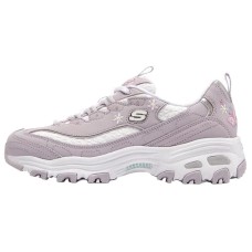 Skechers D'LITES 1.0 Cushioning Anti-Slip Wear-Resistant Breathability Low-Top Chunky Sneakers Women's Lavender 35.5