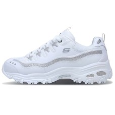 Skechers D'lites Now & Then 'White Silver' Women's 35.5