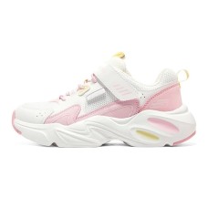 Skechers Girls Anti Slip Wear Resistant Low Top Kids Lifestyle Shoes White Pink Teenagers Белый Розовый, 32