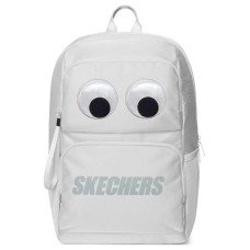 Skechers Fabric Big Eyes Backpack Regular Unisex Moon Gray, Large Eyes Stickers With Separate Packaging Moon Gray