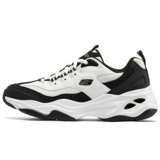 Skechers DLITES Cushioned Slip-Resistant Low-Top Chunky Sneakers Men's White Black 41
