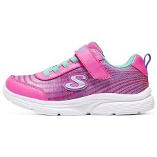 Skechers Girls Cushioning, Wear Resistant Low Top Kids' Running Shoes Peach Red Multicolor Teenagers Peach Pink/Multicolor, 35