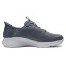 Skechers Skech-Lite Pro Cushioned Slip-Resistant Low-Top Running Shoes Men's Gray Blue Charcoal Gray/Blue, 42.5