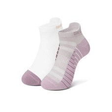 Skechers Ankle Socks Unisex 2 Pack 2 Pack (White+Light Purple), S