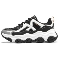 Skechers Rover X Bear Whoops Anti-Slip Wear-Resistant Low-Top Chunky Sneakers Women's Black White 35.5