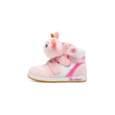 Skechers Girls Anti-Kick Cushioning High-Top Baby & Toddler Shoes White Light Pink Infant And Toddler 25