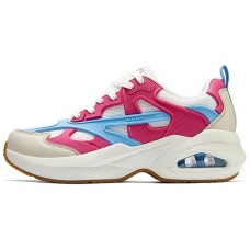 Skechers Cushioned Slip Resistant Low Top Running Shoes Women's White Blue Pink White Blue Pink, 35