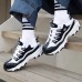 Skechers D'LITES Series New Retro Cushioning Lightweight Low Top Chunky Sneakers Women's Black White 35