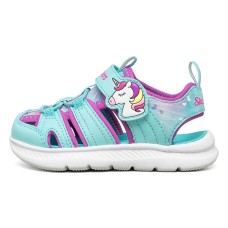 Skechers Slip Resistant Anti Kick Children's Sandals Turquoise Children Aged 3 7 Years Old Голубой, 24