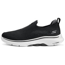 Skechers GO WALK 7 Cushioned Wear-Resistant Breathable Moisture-Wicking Lightweight Low-Top Casual Shoes Men's Black Черный, 43