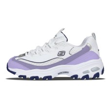 Skechers D'LITES 1.0 Mother-of-Pearl Flower Low-Top Chunky Sneakers Women's Purple White Purple White, 36.5